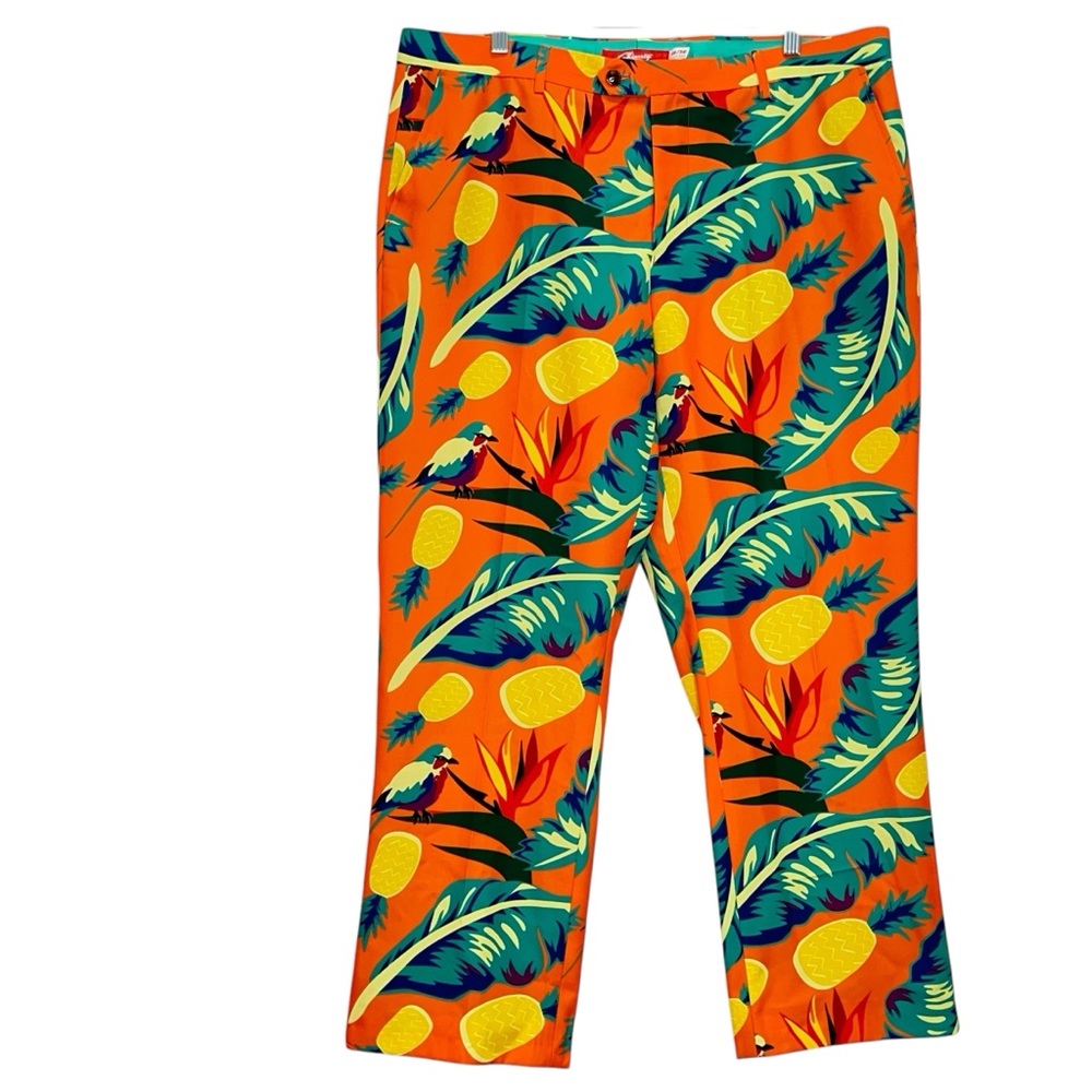 Shinesty The Cruise Ship Casanova-Orange Hawaiian Suit Pants US Size 38/36